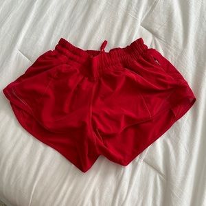 lulu red shorts